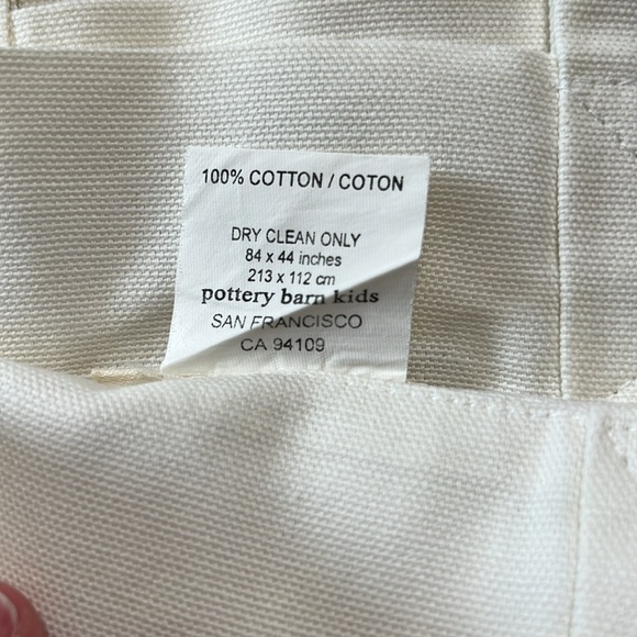 Pottery Barn Kids Tab Top Ivory Cotton Curtains - Picture 3 of 5